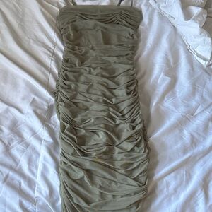 Babaton ruched midi dress